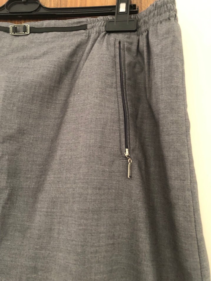 Gri Keten Uzun Salaş Etek - Görsel 3