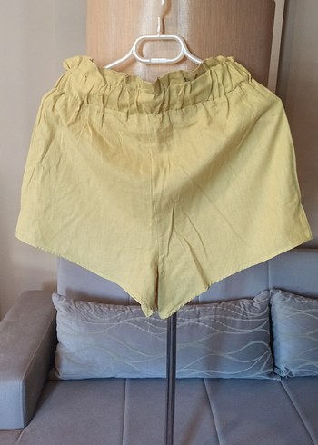 Düğmeli Keten Gömlek şort takımı - Görsel 9