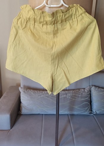 Düğmeli Keten Gömlek şort takımı - Görsel 8