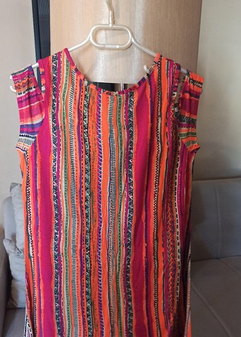 Renkli Bohem Desenli Uzun Elbise - Görsel 7