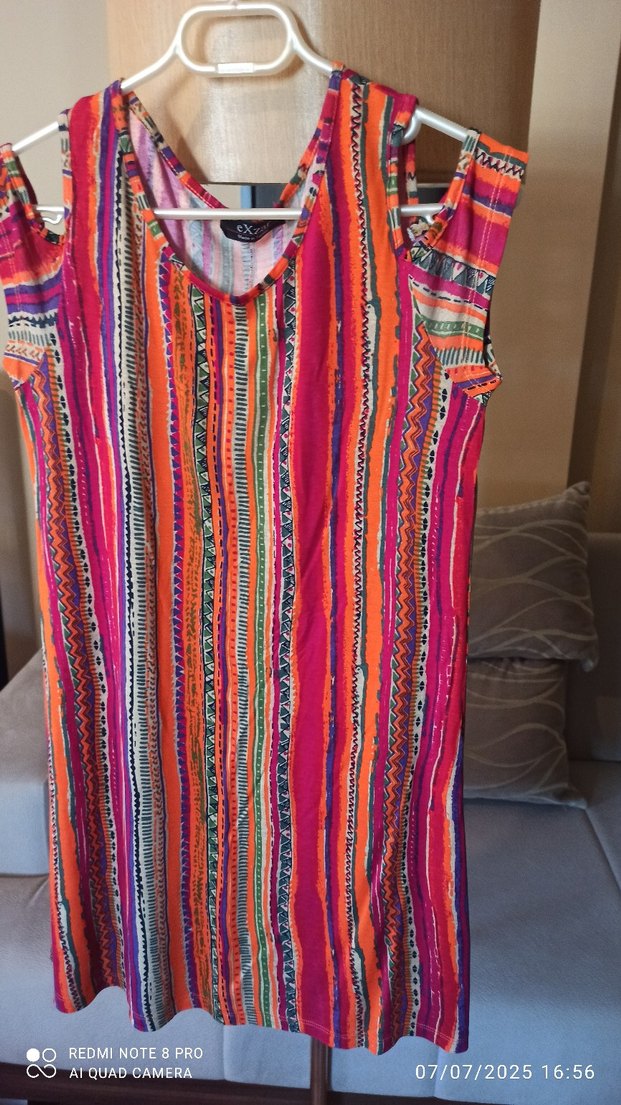 Renkli Bohem Desenli Uzun Elbise - Görsel 4