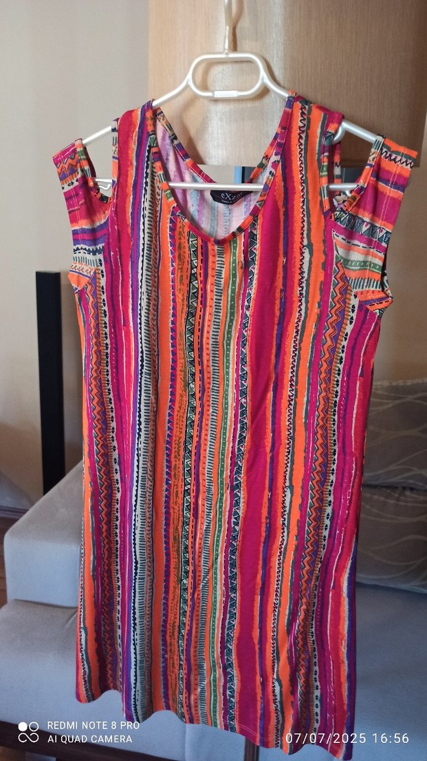 Renkli Bohem Desenli Uzun Elbise - Görsel 3