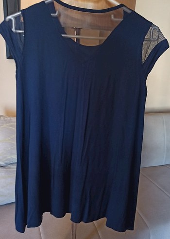 Koyu Mavi yani lacivert Salaş  Kadın Bluz - Görsel 5