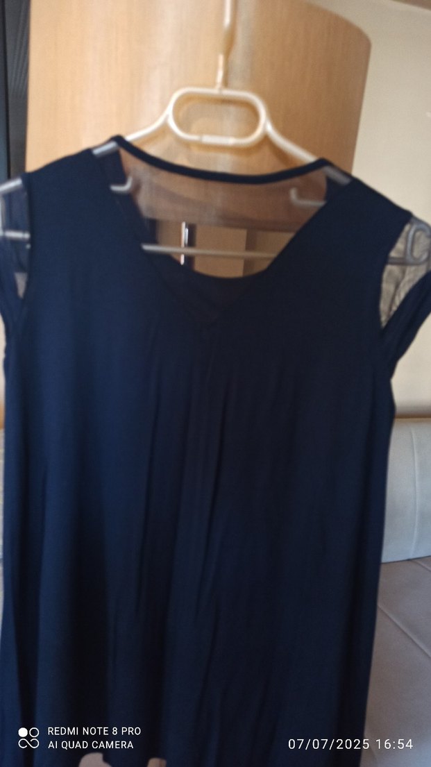 Koyu Mavi yani lacivert Salaş  Kadın Bluz - Görsel 4