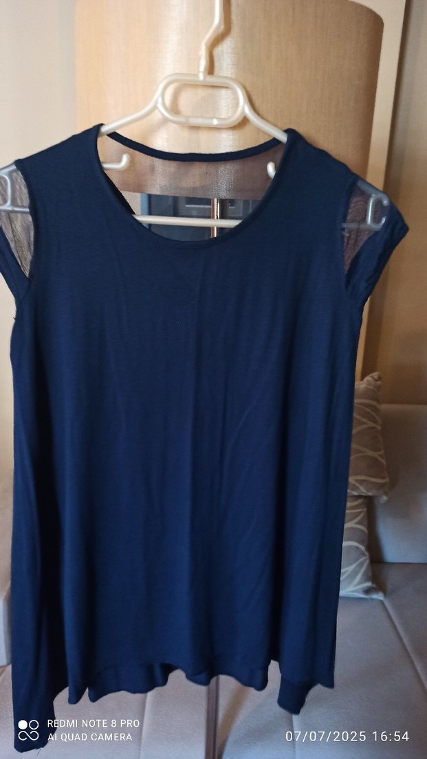 Koyu Mavi yani lacivert Salaş  Kadın Bluz - Görsel 3