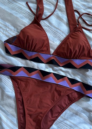 Bordo Bohem Tarzı Kemerli Kadın Bikini