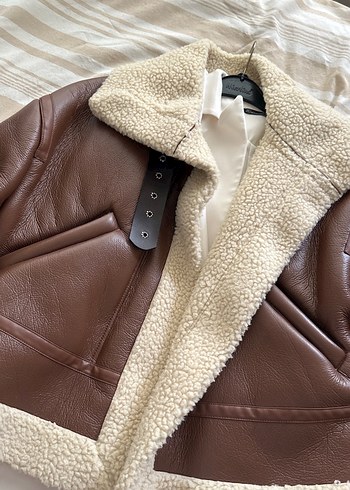 Zara Kahverengi Kürklü Deri Kadın Ceket