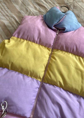 Renkli Kadın Yelek, Fermuarlı, Salaş Kesim - Görsel 2