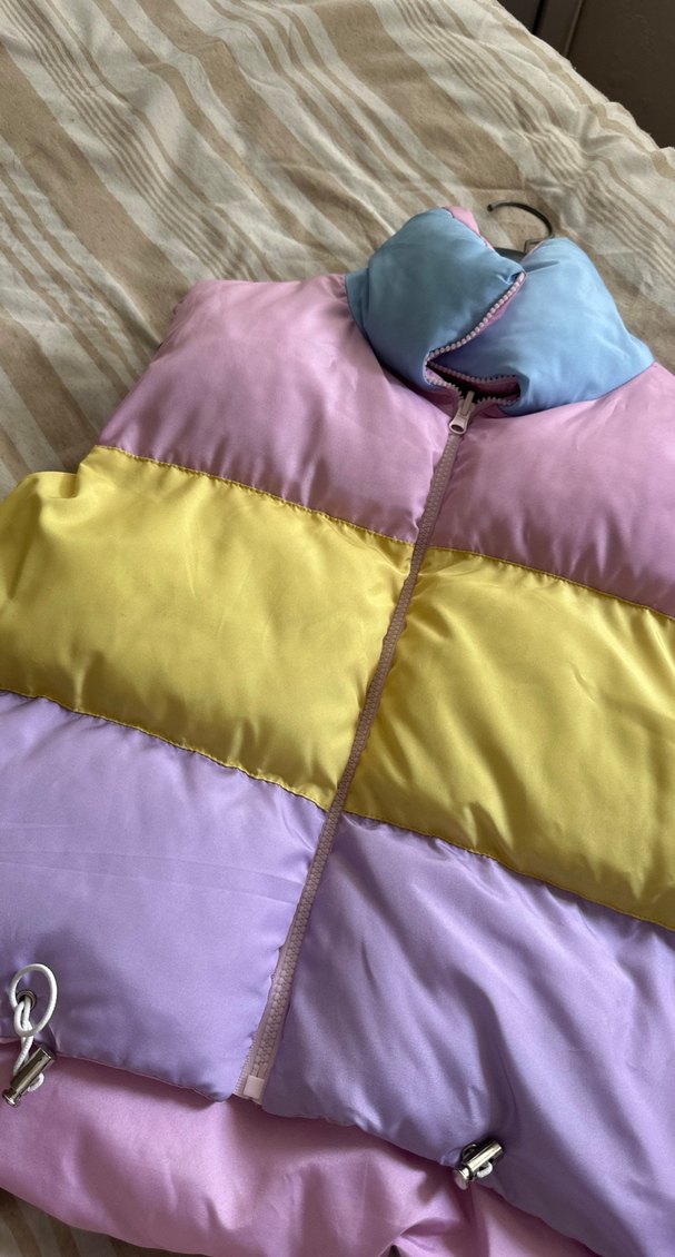 Renkli Kadın Yelek, Fermuarlı, Salaş Kesim - Görsel 2