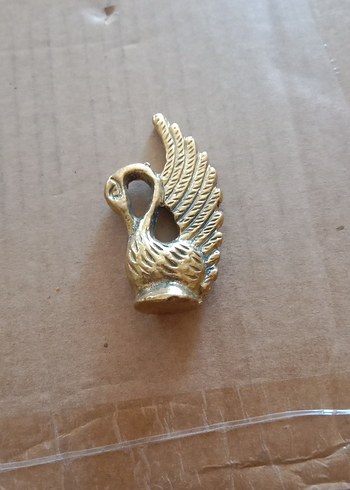 Altın Renkli Vintage Kuğu Broş