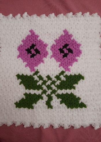 Pembe Beyaz Örgü Banyo Süngeri - Görsel 2