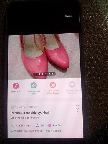 38 Beden çeşitli Renk Topuklu ayakkabı