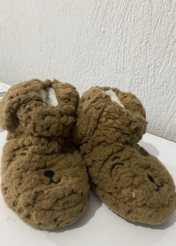 Kız Çocuk Kahverengi Kürklü Sıcak Panduf - Görsel 2