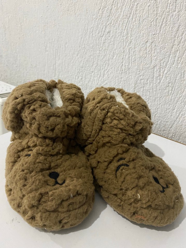 Kız Çocuk Kahverengi Kürklü Sıcak Panduf - Görsel 2