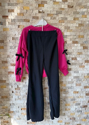 Kızlar için ikili takım pembe kırmızı renk mevcut - Görsel 4