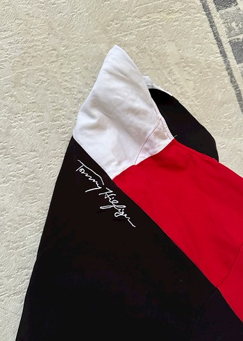 Tommy Hilfiger Düğmeli Siyah Renk Bloklu Polo Tişört tommy erkek
