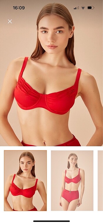 Suwen kırmızı bikini üstü