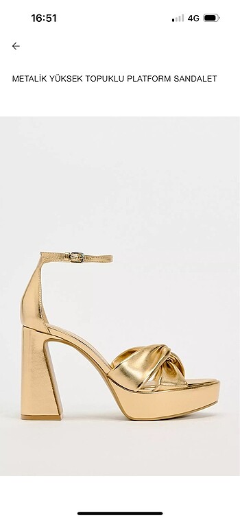 Gold zara platform ayakkabı