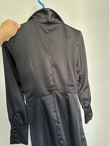 40 Beden Saten premium kalite elbise siyah