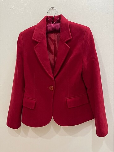 Kırmızı kaşe blazer ceket kaşe