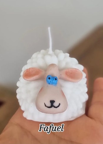 Koyun Figürlü Dekoratif Beyaz Mum