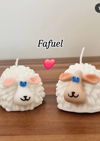Diğer Koyun Figürlü Dekoratif Beyaz Mum
