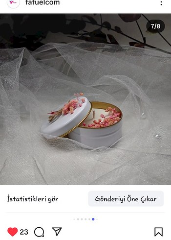 Beden Teneke Kutuda Hediyelik Mum