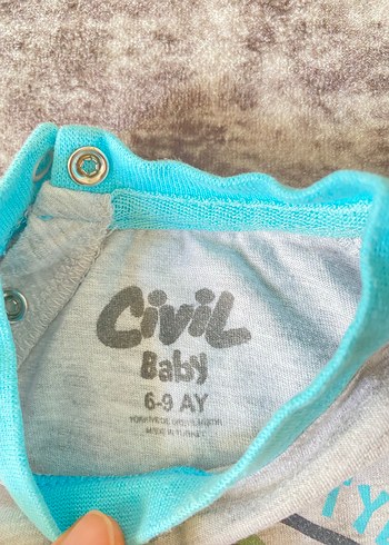 Civil Çok Renkli Dinozor Desenli Bebek Takımı