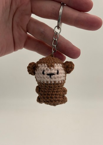 Örgü Kahverengi Maymun Anahtarlık - Görsel 2