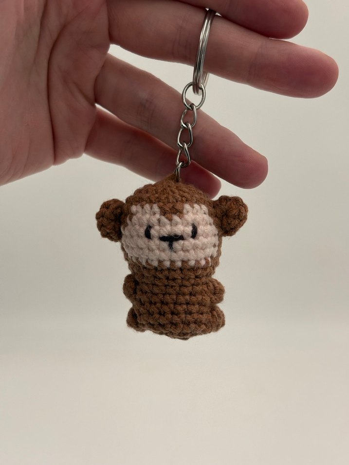 Örgü Kahverengi Maymun Anahtarlık - Görsel 2