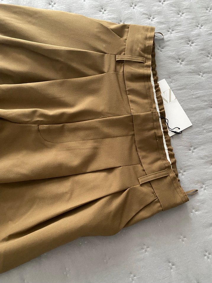 Zara hali  Bol Kesim Kadın Kumaş Pantolon - Görsel 2