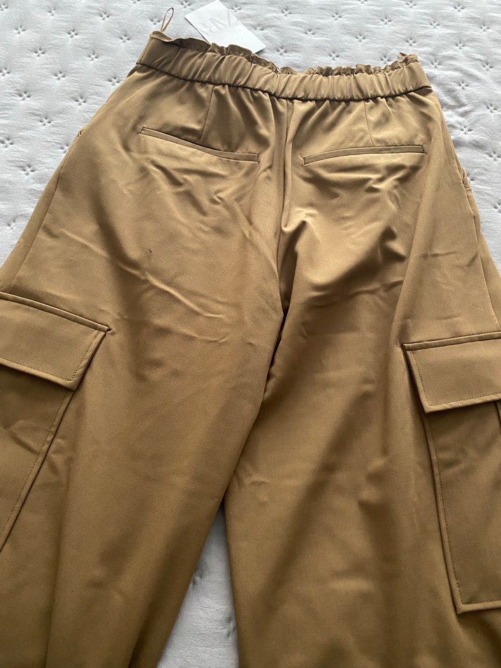 Zara hali  Bol Kesim Kadın Kumaş Pantolon - Görsel 5