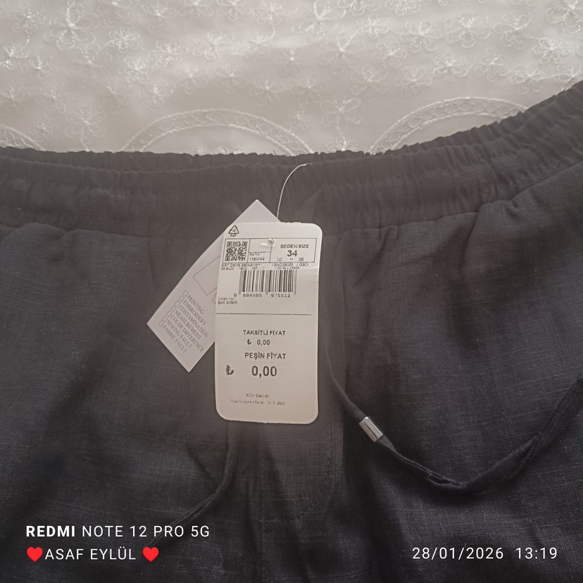 Siyah Keten Erkek Mini Şort - Görsel 2