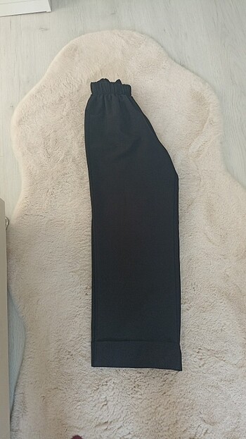 Bol kumaş pantolon beli lastikli kadın - Görsel 2