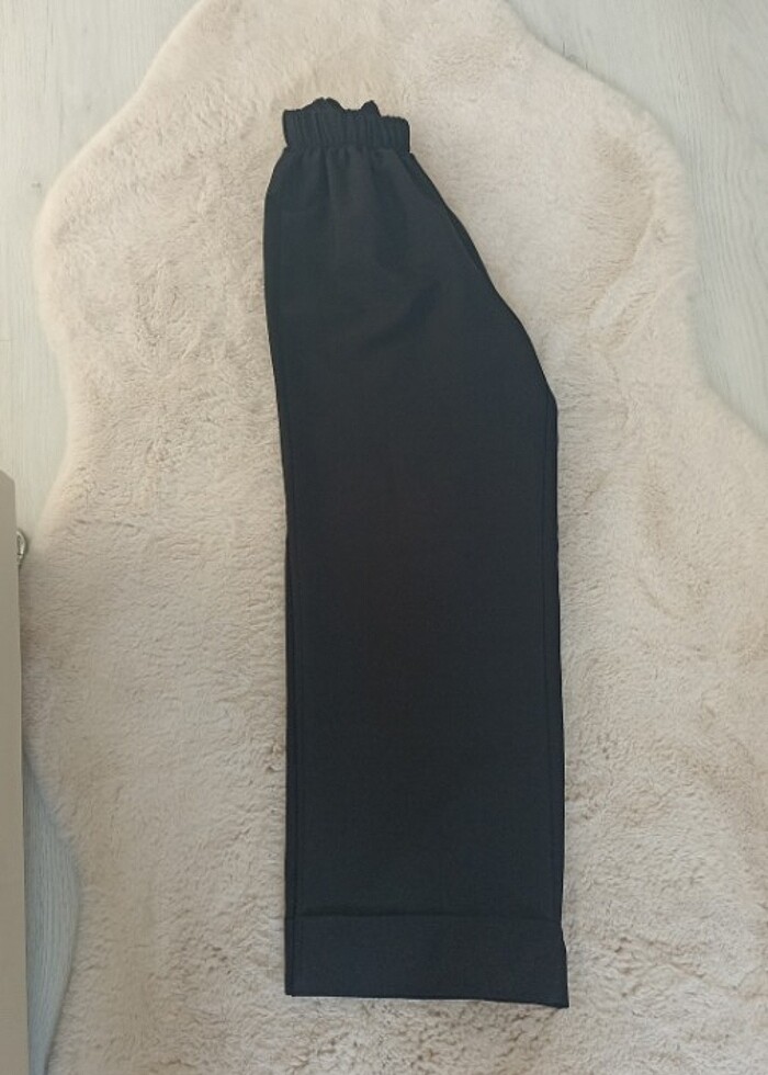 Bol kumaş pantolon beli lastikli kadın  - Görsel 2