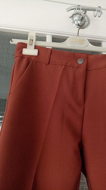 Tarçın rengi kumaş pantolon kadın - Görsel 2