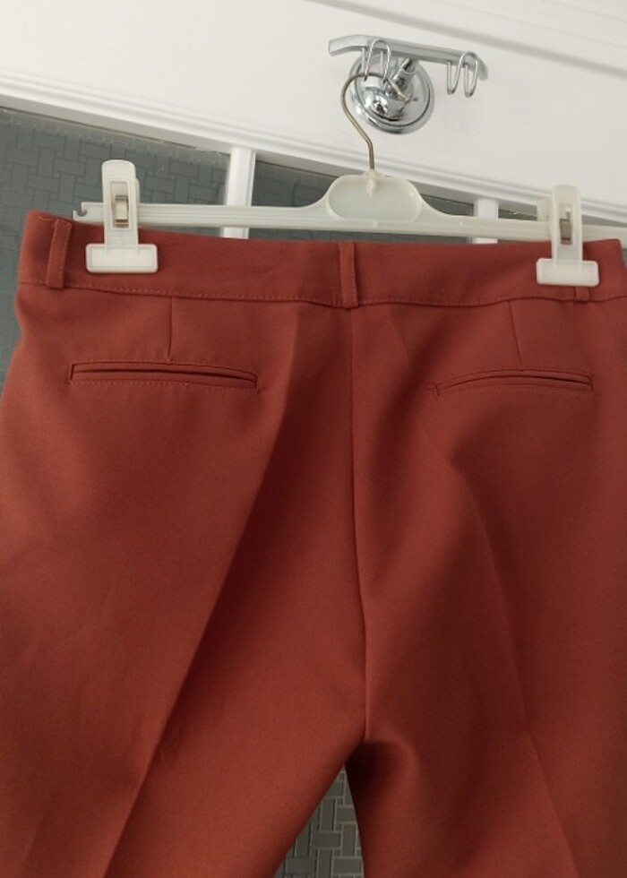 Tarçın rengi kumaş pantolon kadın  - Görsel 3