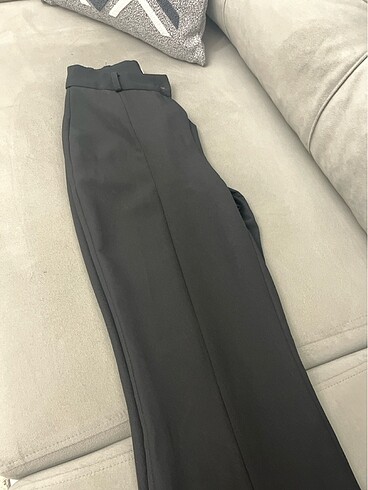 Kadın kumaş ispanyol yırtmaçlı siyah pantolon - Görsel 5