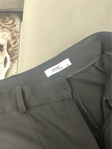 Kadın kumaş ispanyol yırtmaçlı siyah pantolon - Görsel 6