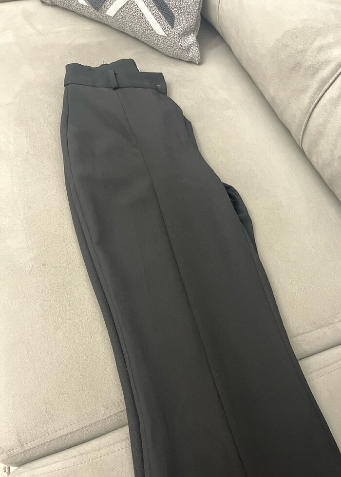 Kadın kumaş ispanyol yırtmaçlı siyah pantolon - Görsel 5