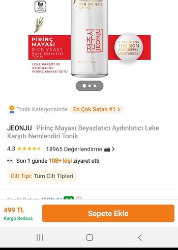 Jeonju Saf Pirinç Özlü Tonik 200 ml - Görsel 2