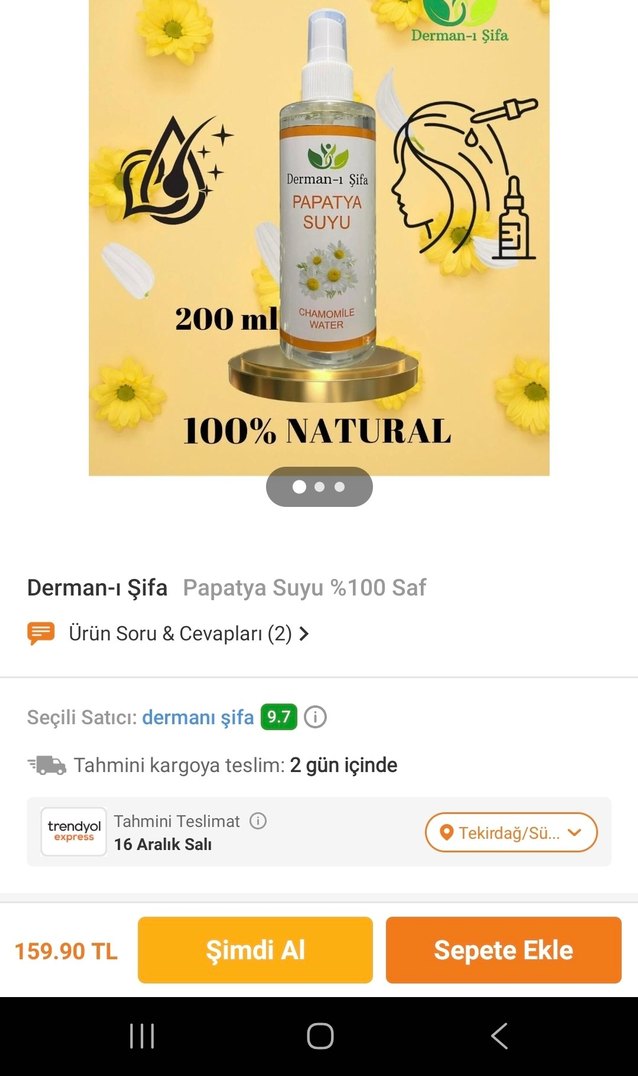 Derman-ı Şifa Papatya Suyu Sprey - Görsel 3