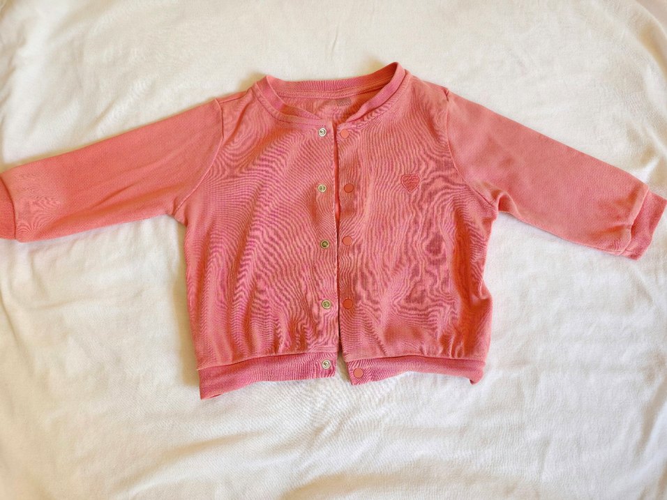 Kız Çocuk Düğmeli Pembe Hırka - Görsel 4