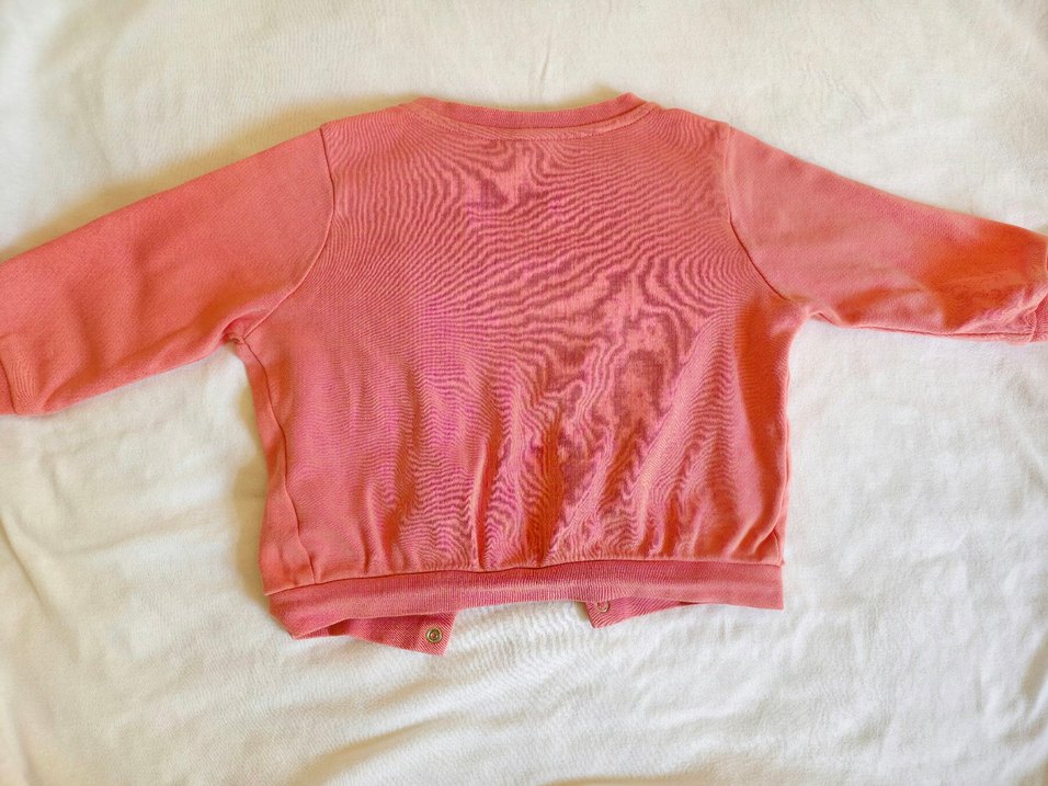 Kız Çocuk Düğmeli Pembe Hırka - Görsel 2