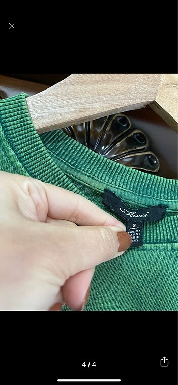s Beden yeşil Renk Mavi sweatshirt
