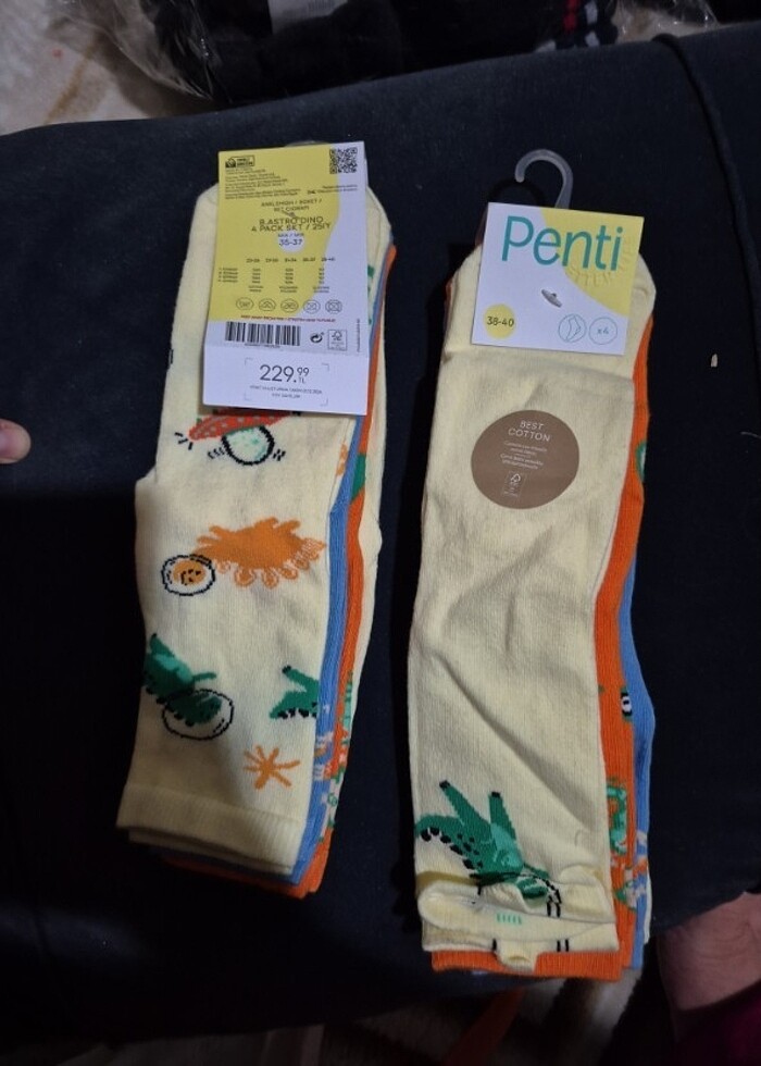 4lu soket ünisex coraplar 36 37 numara  - Görsel 3