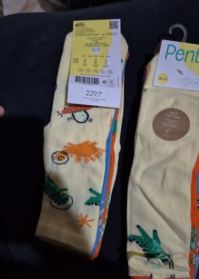 4lu soket ünisex coraplar 36 37 numara  - Görsel 4