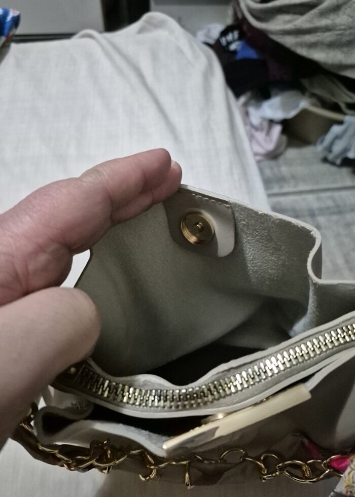 3 gözlü mini canta deri sıfır ürün  - Görsel 2