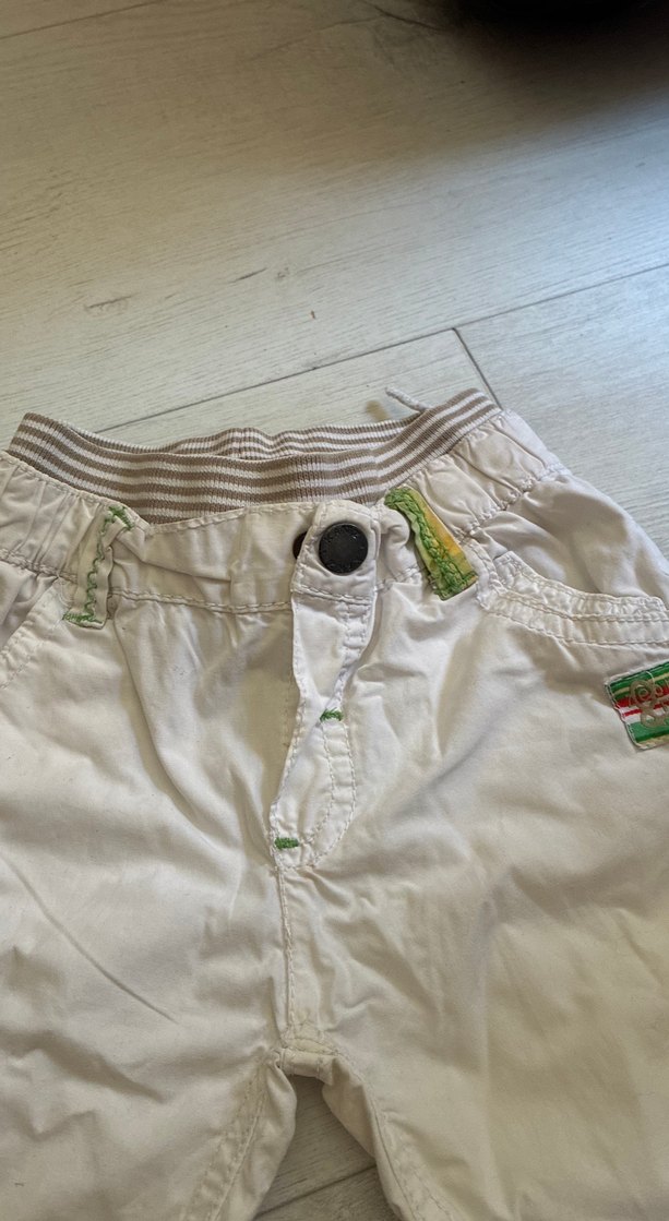 Erkek Çocuk Pamuklu Rahat Kesim Beyaz Pantolon - Görsel 2