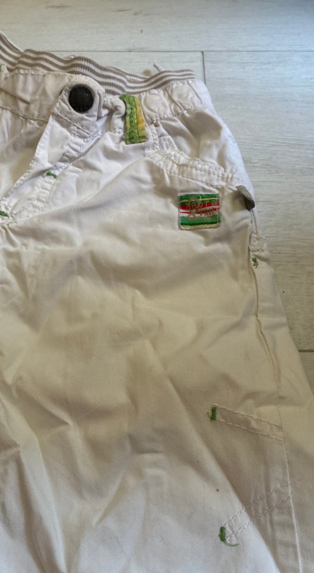 Erkek Çocuk Pamuklu Rahat Kesim Beyaz Pantolon - Görsel 3